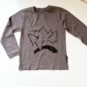 Loud Apparel Taupe Gray Print Organic Cotton Top NWOT